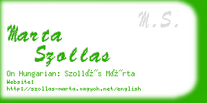 marta szollas business card